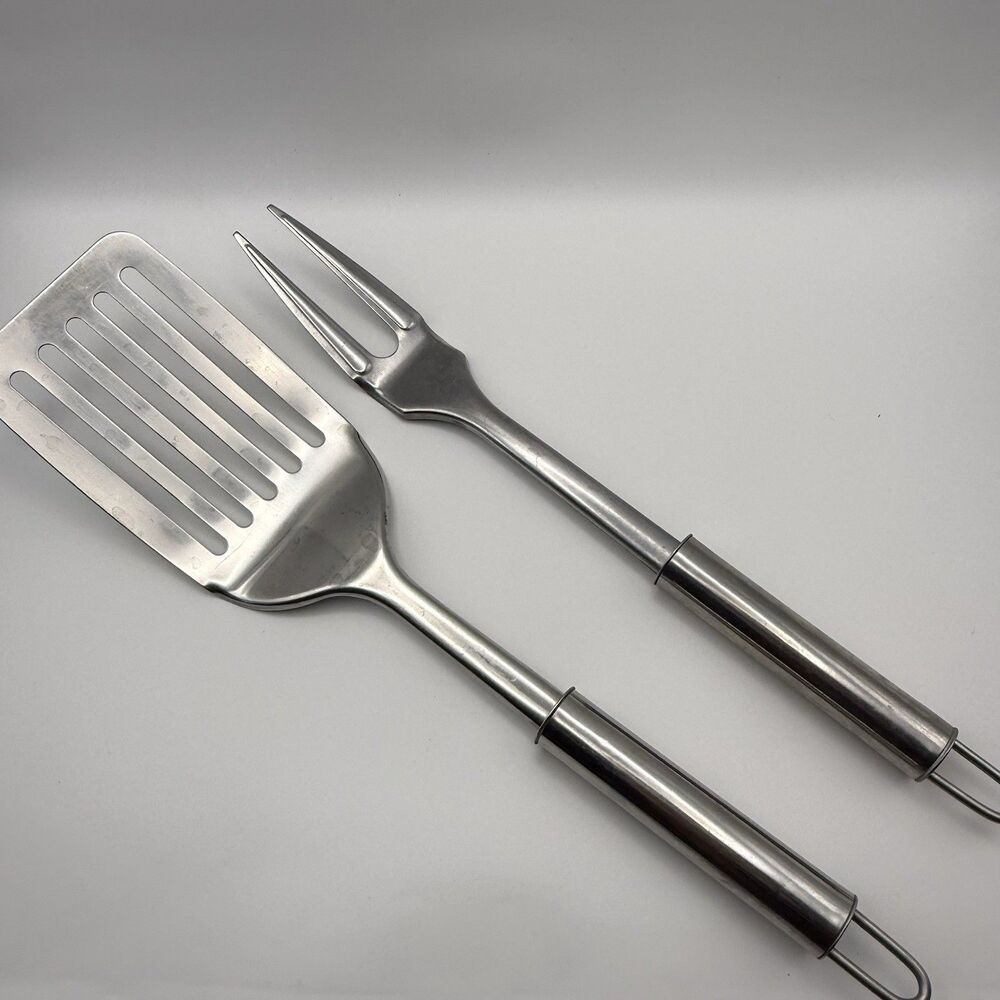 INOX Edelstahl Rost Frei 18/8 Stainless Slotted Angled Spatula & Serving Fork